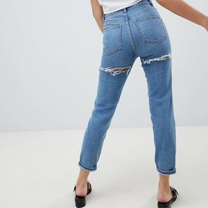 ASOS Mom Jeans With Bum Rips